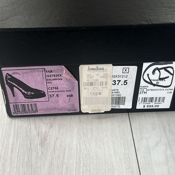Chanel Escarpins glitter heels Pumps Brown size 7.5 NWT in box - Picture 5 of 10